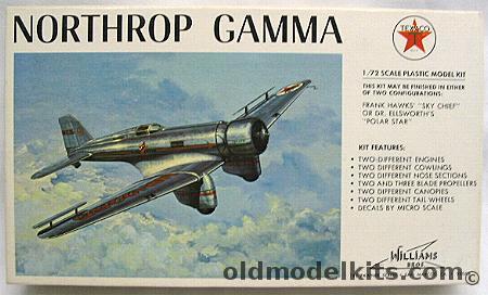 Williams Brothers 1/72 Northrop Gamma Texaco 'Sky Chief' or 'Polar Star', 72-214 plastic model kit